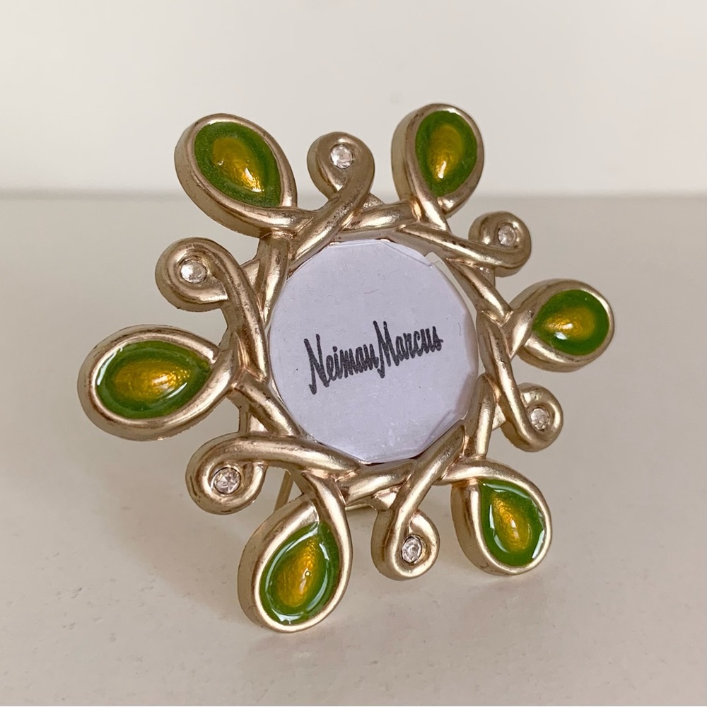 Jay strongwater crystal and enamel frame pin